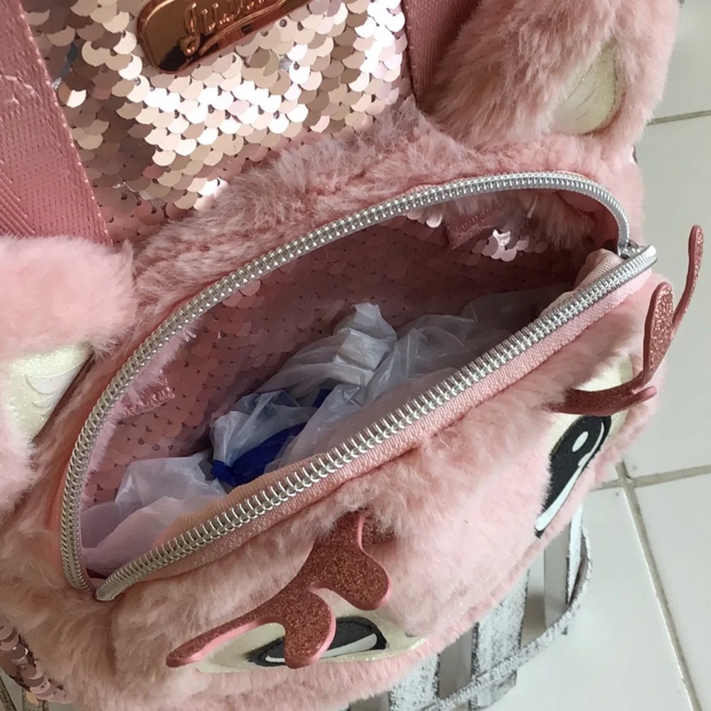 ‘Justice’ Sequined/Faux Fur Deer Face Backpack (#5)
